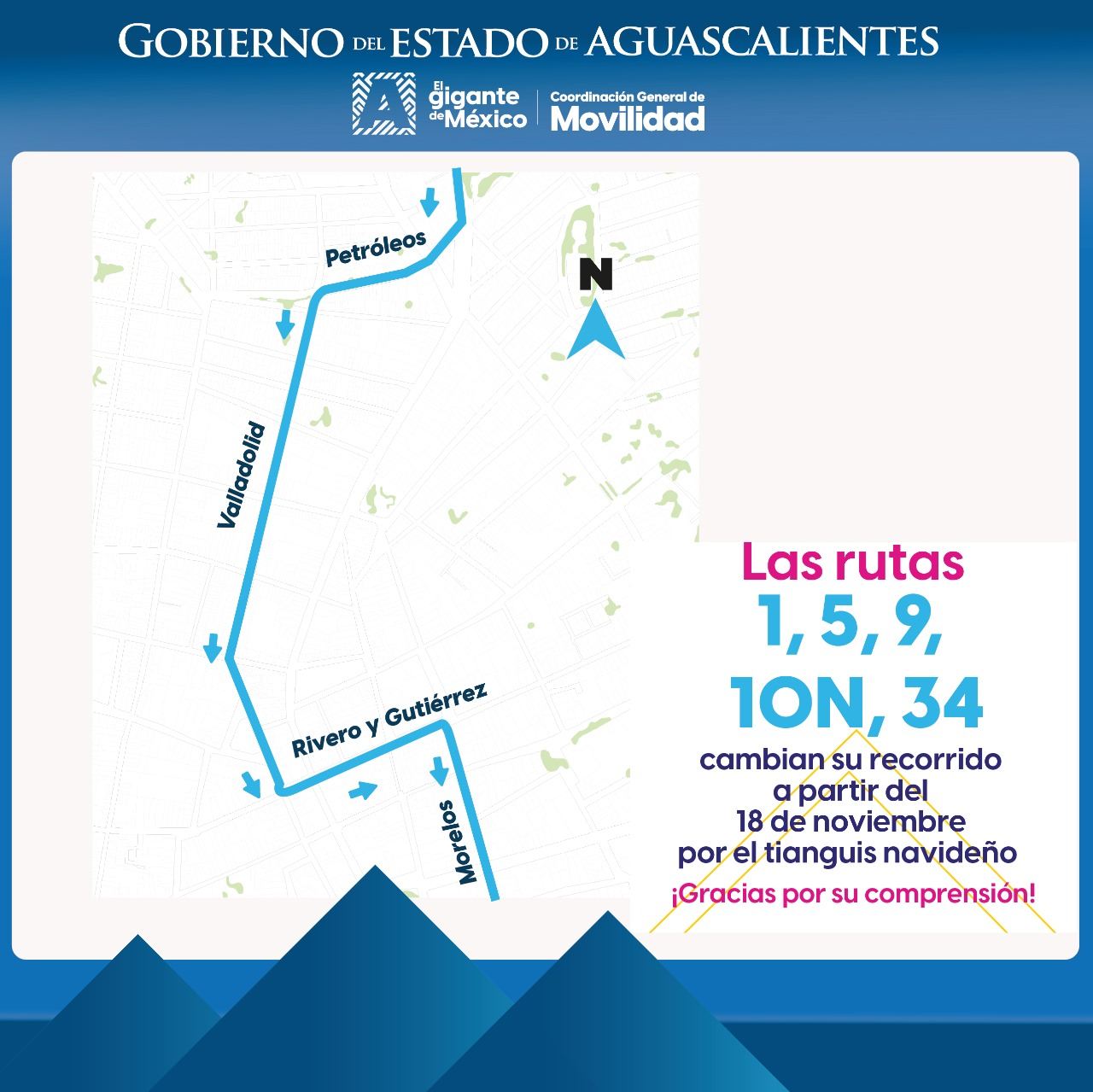 Cambios temporales en ocho rutas de urbanos por Tianguis Navideño