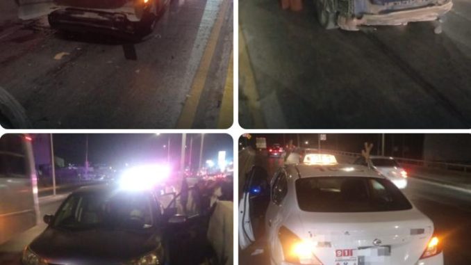 Policía Vial atiende choque múltiple entre cuatro vehículos en Bulevar a Zacatecas