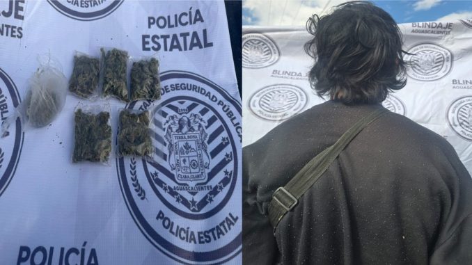 Presunto distribuidor de sustancias al parecer ilícitas fue detenido por Policías del Mando Coordinado en el municipio de Asientos