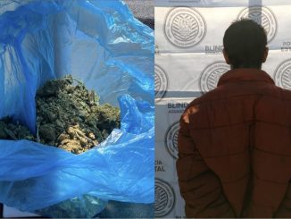 Policías del Mando coordinado detienen a sujeto en poder de bolsa con hierba verde al parecer marihuana