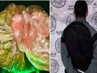 Policías Estatales detienen a presunto distribuidor en poder de bolsa con hierba verde al parecer marihuana