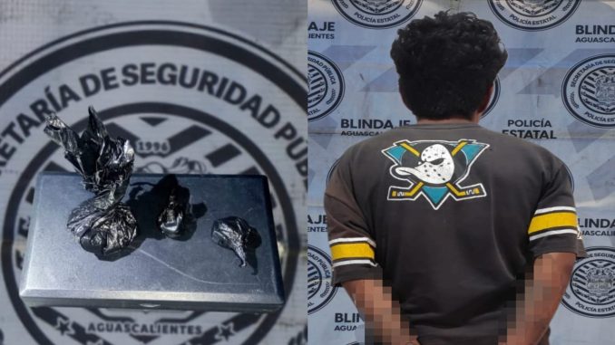 Detienen a sujeto en poder de envoltorios con sustancia granulada al parecer cristal