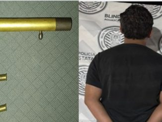 Policías Estatales detienen a sujeto en poder de un arma de fuego tipo pluma