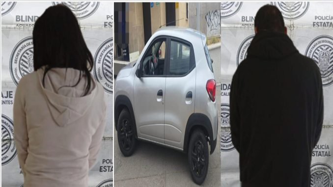 Policías del Mando Coordinado detienen a pareja a bordo de vehículo con reporte de robo