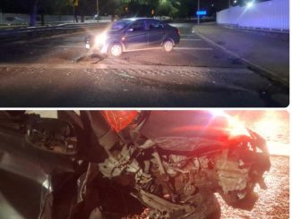 Policía Vial atiende choque contra objeto fijo en Av. Aguascalientes