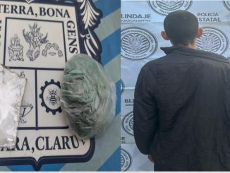 Policías del Mando Coordinado detuvieron en el municipio de San José de Gracia a sujeto en poder de sustancia granulada y bolsa con hierba verde