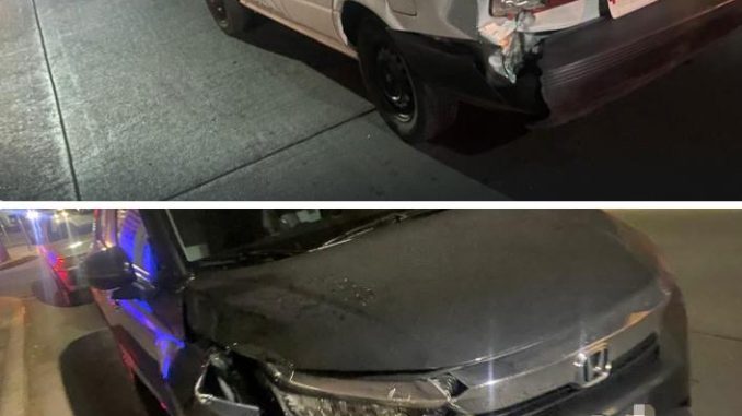 Choque entre dos vehículos es atendido por la Policía Vial en el fraccionamiento La Gremial
