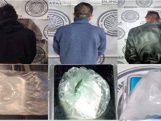 Fueron detenidas por la Policía Estatal, tres personas en poder de envoltorios con sustancia granulada al parecer cristal