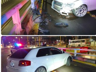 Policías Viales atienden choque contra objeto fijo en Av. Aguascalientes