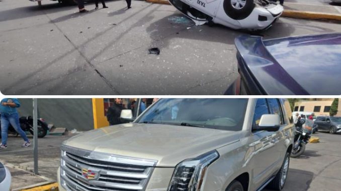 Policía Vial atiende volcadura en Glorieta del Quijote