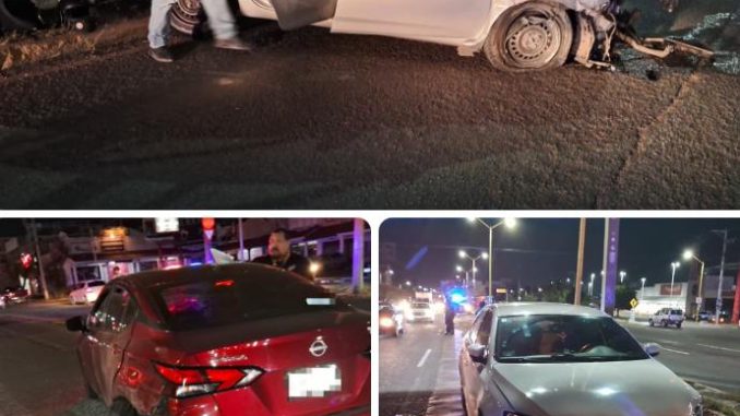 Policía Vial atiende choque entre tres vehículos en Av. Aguascalientes