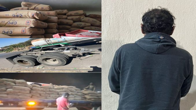 51 Toneladas de cemento fueron recuperadas por Policías Estatales en el fraccionamiento VNSA