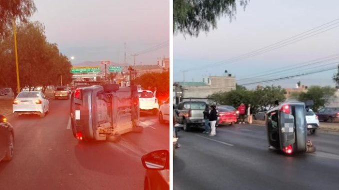 Policía Vial atiende volcadura en Av. Aguascalientes