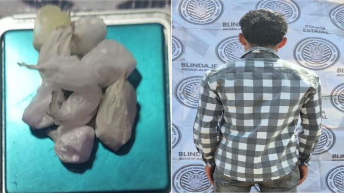 Policías del Mando Coordinado detuvieron a persona en poder de envoltorios con sustancia granulada al parecer cristal