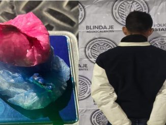 Policías Estatales de Aguascalientes detienen a un sujeto en poder de más 20 gramos de sustancia granulada con las características propias del cristal