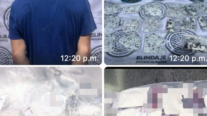 En Operativo de Policía Estatal es asegurado un sujeto en poder de más de 5 kilos de hierba verde