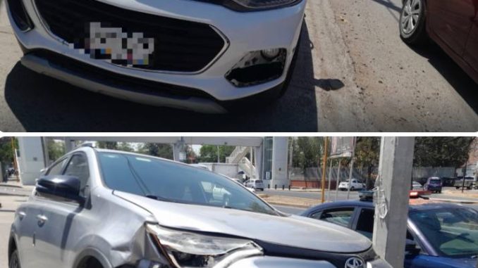 Policía Vial atiende choque entre dos vehículos en Av. Aguascalientes