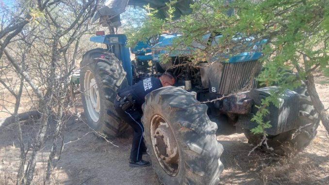 Policías Estatales lograron la recuperación de un tractor en la comunidad El Turicate del MuniAgs