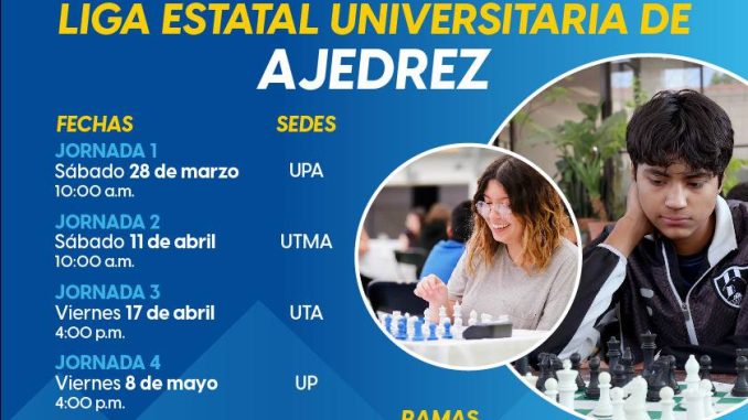 Participa en la Liga Estatal Universitaria de Ajedrez 2026. ♟️🥇🏆