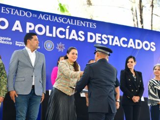 Gobernadora Tere Jiménez reconoce a Policías que Blindan la Paz en Aguascalientes