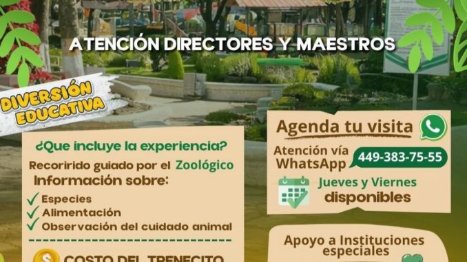 Fomenta Municipio de Aguascalientes educación ambiental con visitas escolares en el parque Hidalgo