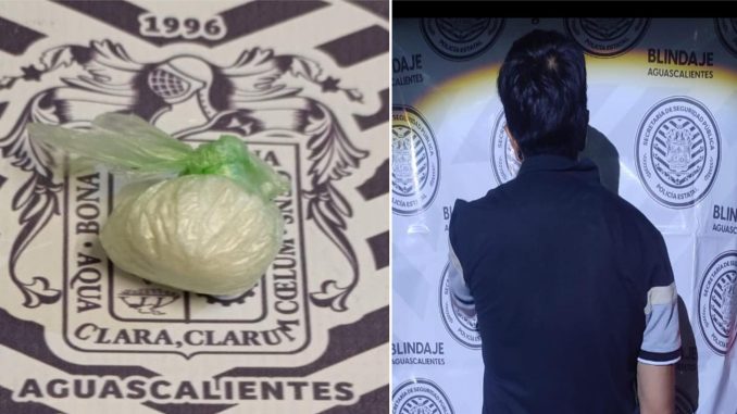 Policías del Mando Coordinado detienen en Pabellón de Arteaga a sujeto en poder de sustancia granulada al parecer cristal