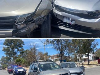 Policía Vial atiende choque en el fraccionamiento El Plateado