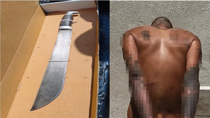 Policías Estatales detienen a sujeto en poder de un machete el cual minutos antes amenazó y amedrentó a una septuagenaria en La Gremial