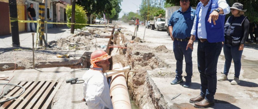 Constata Leo Montañez avance de obra de rehabilitación de drenaje en Pilar Blanco