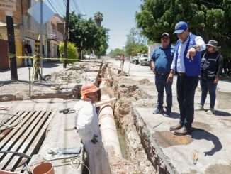 Constata Leo Montañez avance de obra de rehabilitación de drenaje en Pilar Blanco