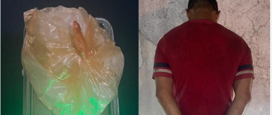 Policías Estatales detienen sobre la carretera número 60 a persona que tenía en su poder un envoltorio de sustancia granulada al parecer cristal