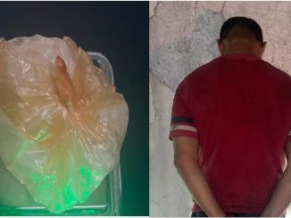 Policías Estatales detienen sobre la carretera número 60 a persona que tenía en su poder un envoltorio de sustancia granulada al parecer cristal