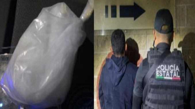 Policías Estatales detuvieron a un sujeto con más de 200 grs de sustancia granulada al parecer cristal