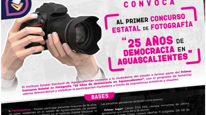 Invita IEE a participar en concurso de fotografía por la democracia en Aguascalientes