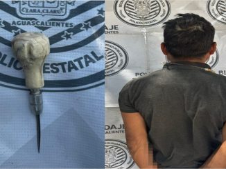 Cuando pretendía ocasionar daño a una Mujer utilizando picachielo es detenido por Policías del Mando Coordinado en Rincón de Romos