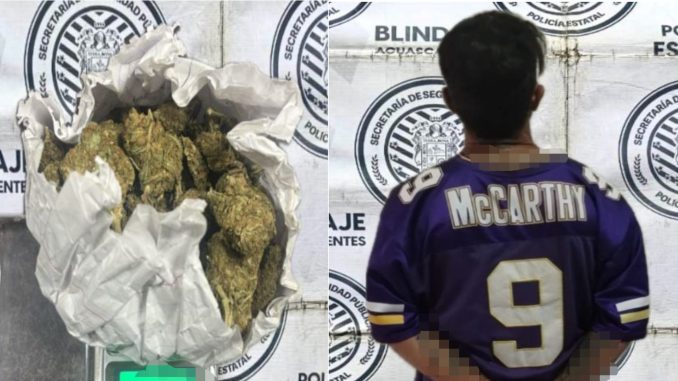 Policías del Mando coordinado detienen a sujeto en poder de hierba verde al parecer marihuana