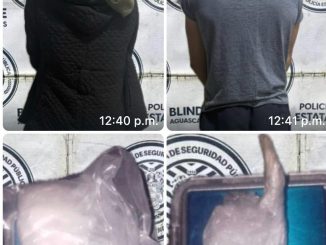 Policías del Mando Coordinado detuvieron en el Municipio de Jesús María a dos personas en poder de envoltorios con sustancia granulada al parecer cristal
