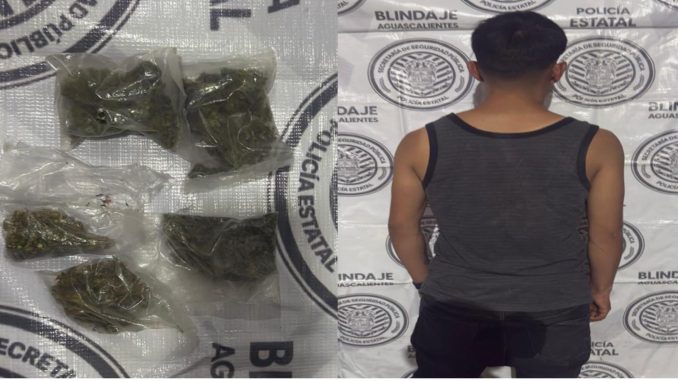 Policías del Mando Coordinado detuvieron a sujeto en poder de envoltorios con hierba verde