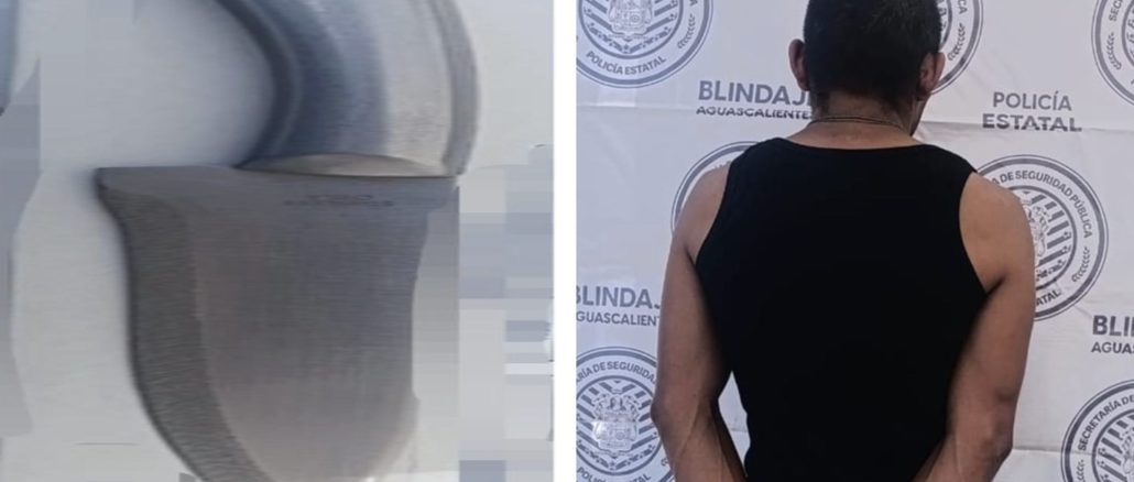 Policías Estatales detuvieron a un sujeto en poder de un arma blanca en las inmediaciones de la Ciudad de los Niños