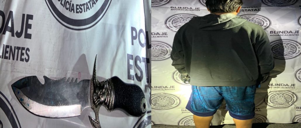 En poder de un cuchillo fue detenido sujeto en San Francisco de los Romo por Policías del Mando Coordinado