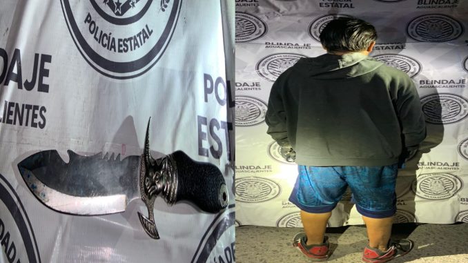 En poder de un cuchillo fue detenido sujeto en San Francisco de los Romo por Policías del Mando Coordinado