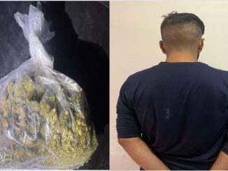 Policías Estatales detuvieron a un sujeto en poder de una bolsa con hierba verde al parecer marihuana