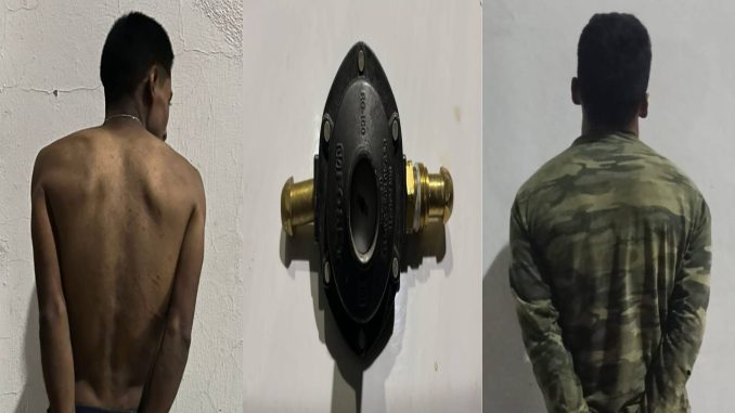 Policías Estatales detuvieron a dos sujetos que ingresaron a un plantel educativo del cual sustrajeron objetos