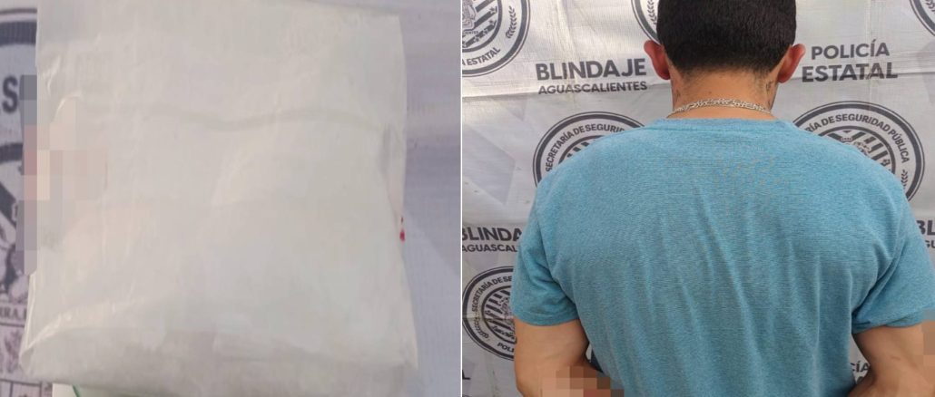 Policías del Mando Coordinado detuvieron a una persona en Pabellón de Arteaga en poder de sustancia granulada al parecer cristal