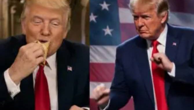 Trump publica video con IA donde aparece comiendo tacos con Sheinbaum