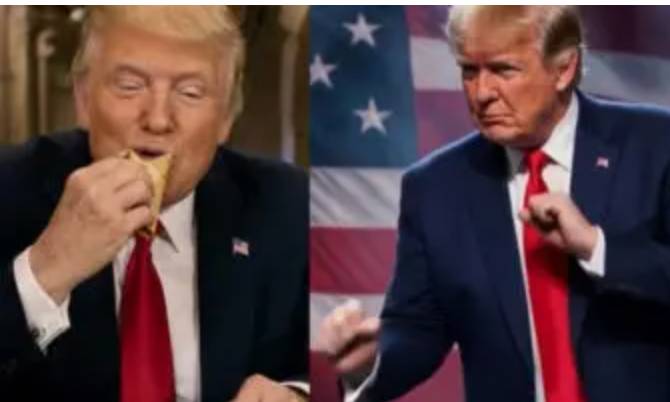 Trump publica video con IA donde aparece comiendo tacos con Sheinbaum