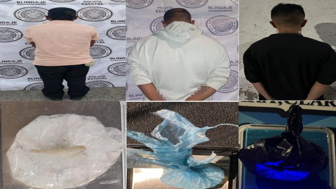 Policías Estatales detuvieron en las últimas horas a tres personas en poder de envoltorios con sustancias presumiblemente ilícitas