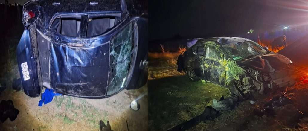 Policías Estatales de carreteras atienden reporte de aparatoso choque sobre la carretera a Loretito en el municipio de SFR