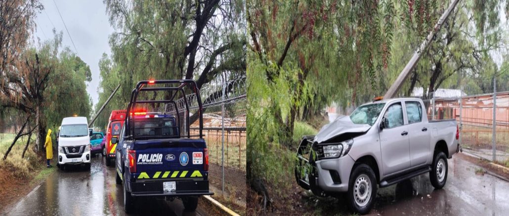 Dos npersonas lesionadas fueron trasladadas a recibir atención médica, es el saldo de accidente tipo salida de camino y chqoue contra objeto fijo en la carretera 159 en Jesús María