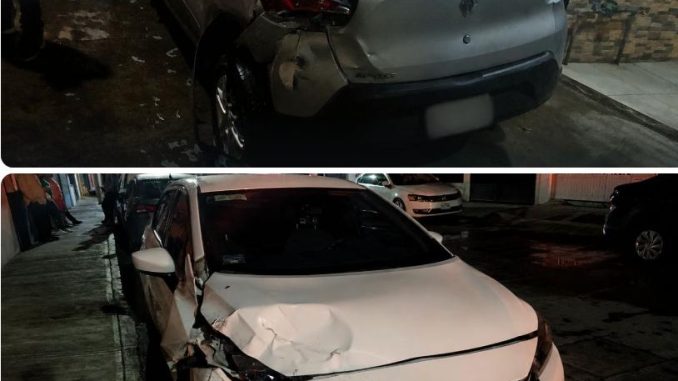 Conductor impacta vehículo estacionado y atropella a una peatón en la colonia Estrella